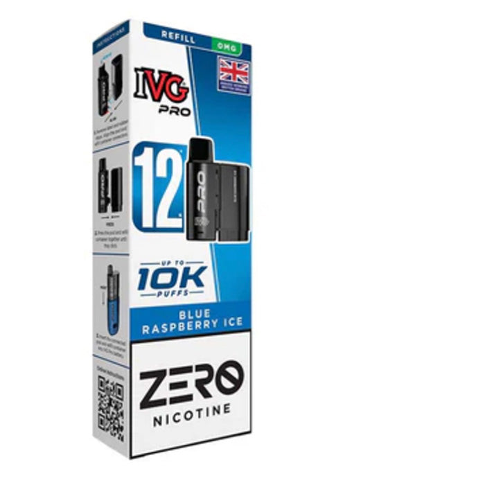 Blue Raspberry Ice IVG PRO ZERO Nicotine Prefilled Pods