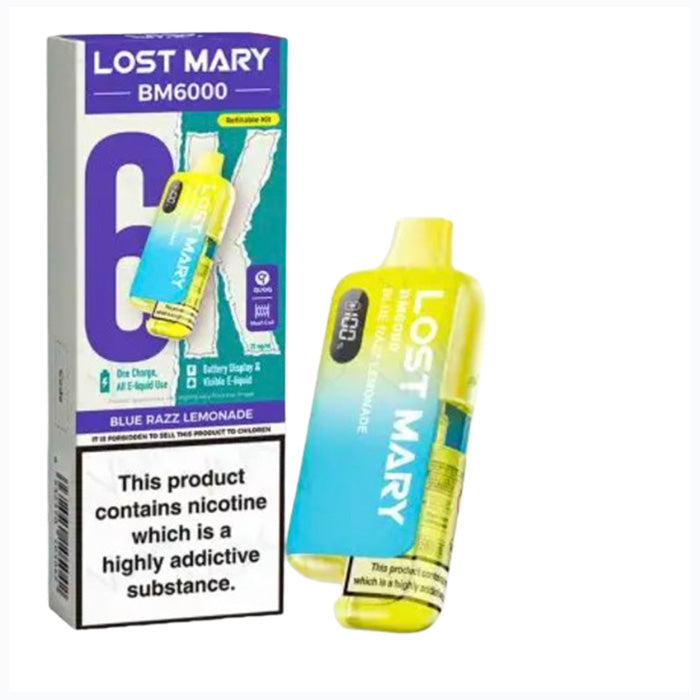 Blue Razz Lemonade Lost Mary Bm6000 Pod kit