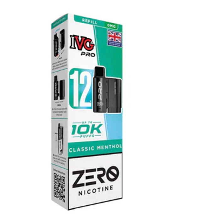 Classic Menthol IVG PRO ZERO Nicotine Prefilled Pods