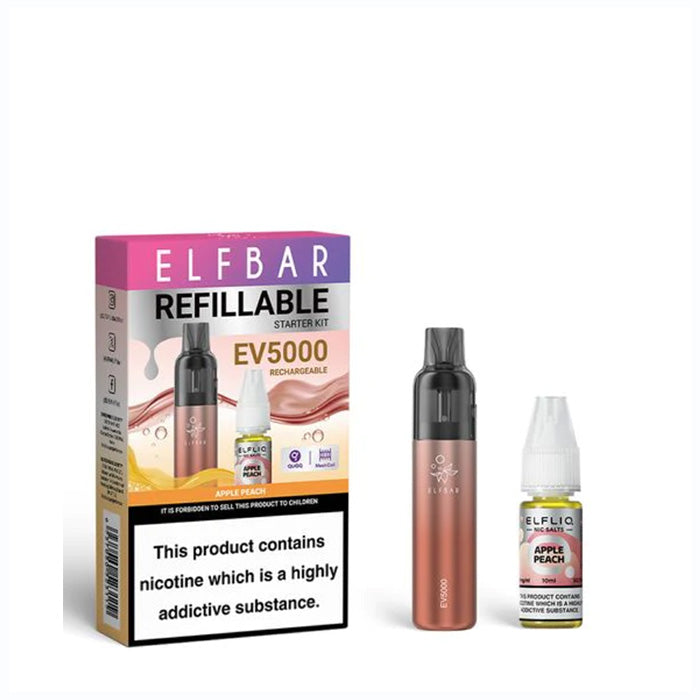 Apple Peach Elfbar EV5000 Refillable Disposable