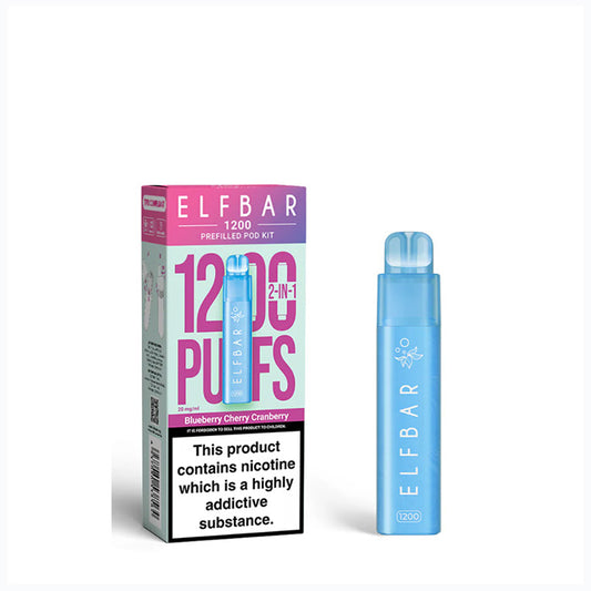 Blueberry Cherry Cranberry Elfbar 1200 Puff Disposable