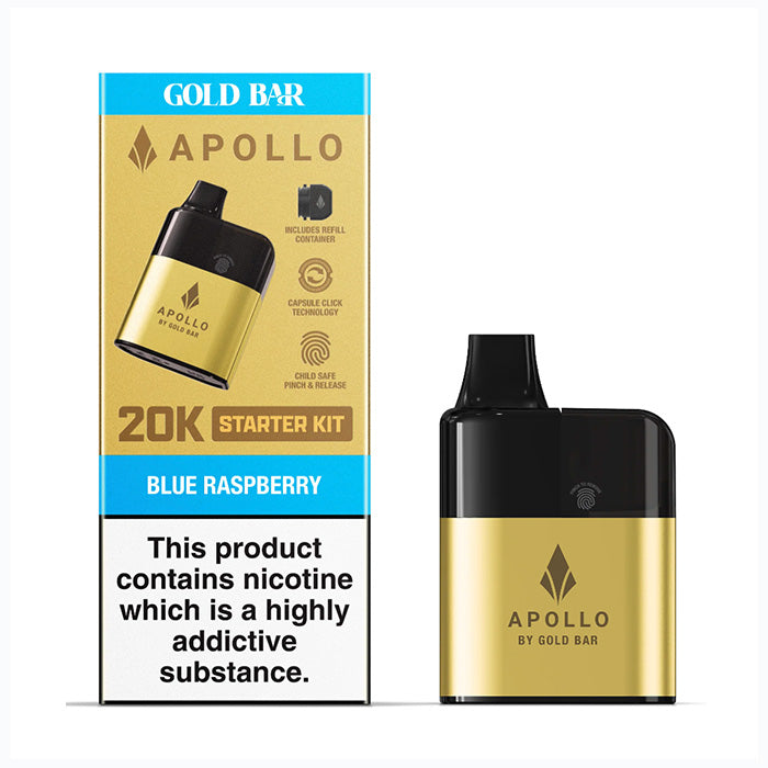 Blue Raspberry Gold Bar Apollo 20k Pod Kit