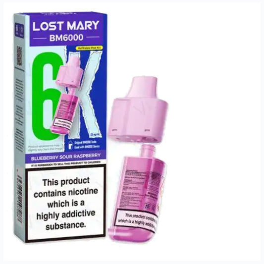 Blueberry Sour Raspberry Lost Mary BM6000 Refill Pod