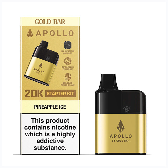 Pineapple Ice Gold Bar Apollo 20k Pod Kit