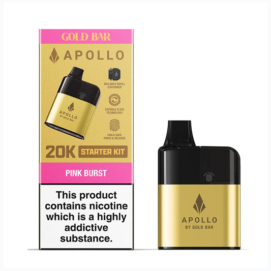 Pink Burst Gold Bar Apollo 20k Pod Kit