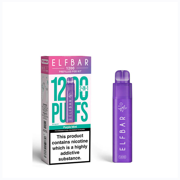 Purple Mint Elfbar 1200 Puff Disposable