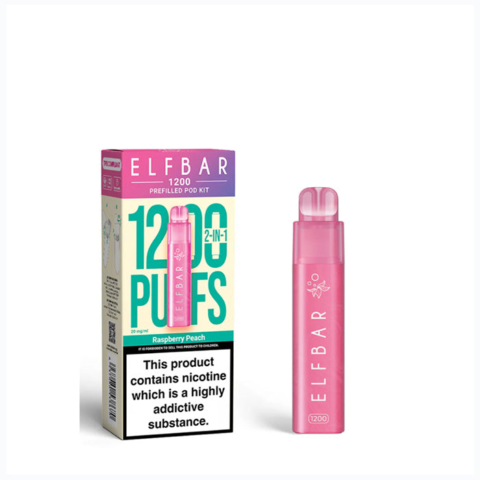 Raspberry Peach Elfbar 1200 Puff Disposable