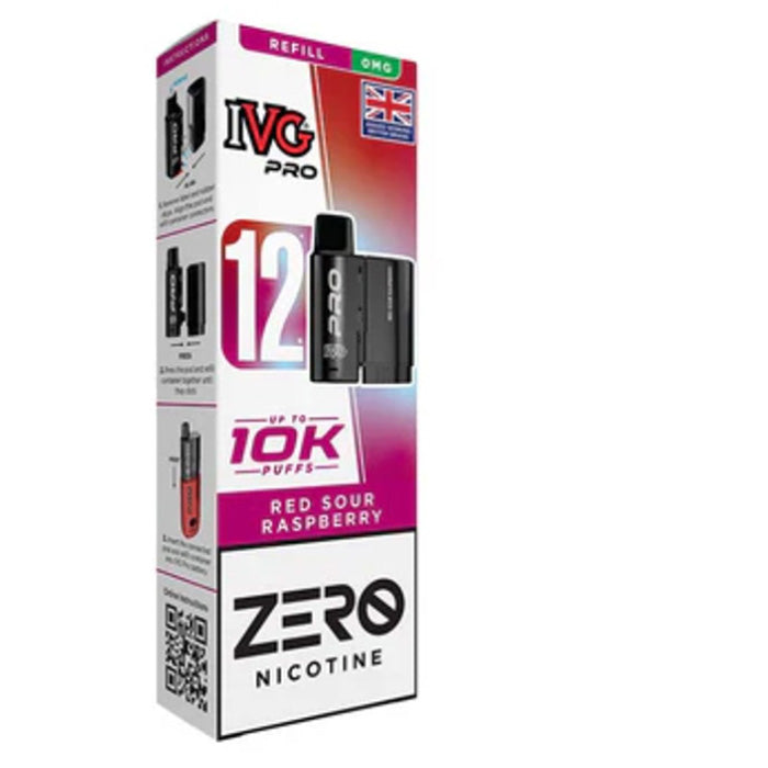Red Sour Raspberry IVG PRO ZERO Nicotine Prefilled Pods