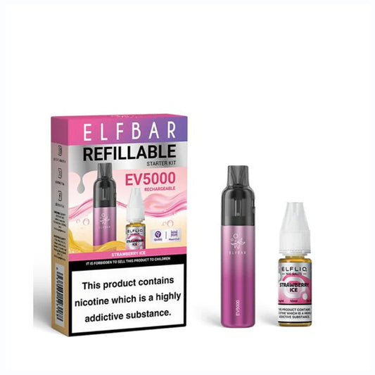 Strawberry Ice Elfbar EV5000 Refillable Disposable