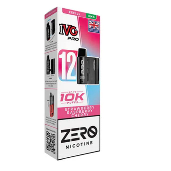Strawberry Raspberry Cherry IVG PRO ZERO Nicotine Prefilled Pods
