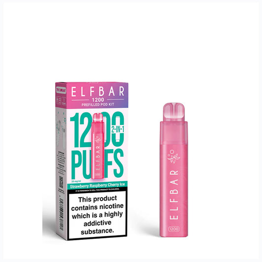 Strawberry Raspberry Cherry Ice Elfbar 1200 Puff Disposable