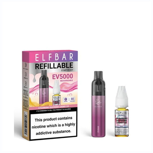 Strawberry Raspberry Cherry Ice Elfbar EV5000 Refillable Disposable