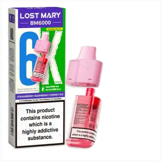 Strawberry Raspberry Cherry Ice Lost Mary BM6000 Refill Pod